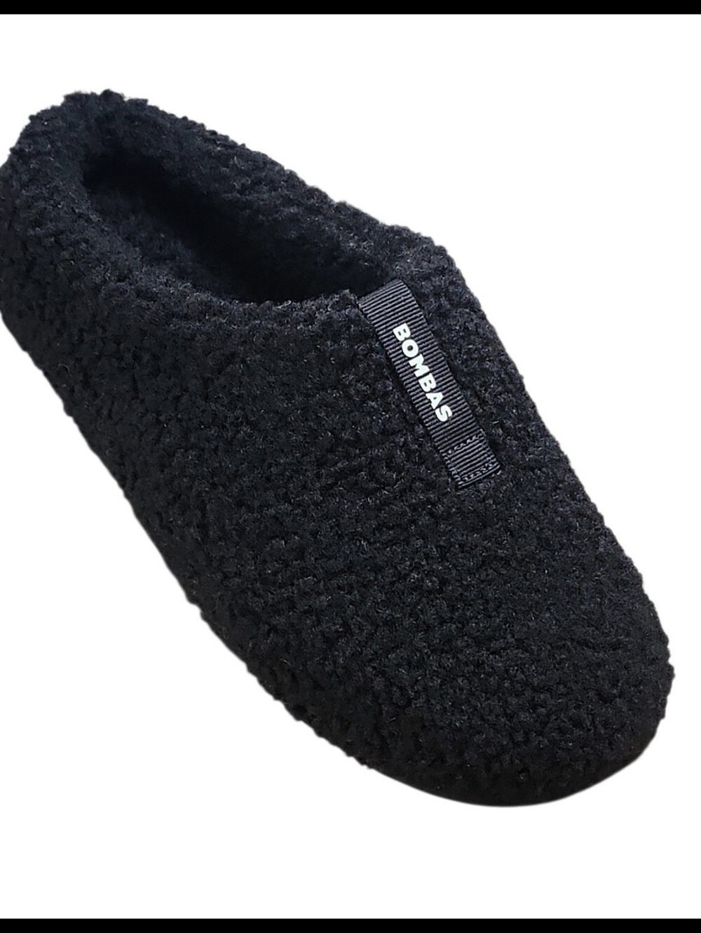 Bombas Sunday Sherpa Plush Slippers Indoor Outdoor Sole Black Women's Size 7